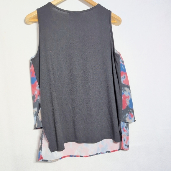 DG 2 Diane Gilman Sz L Women's Multicolor Abstract Tank Top - Picture 3 of 5